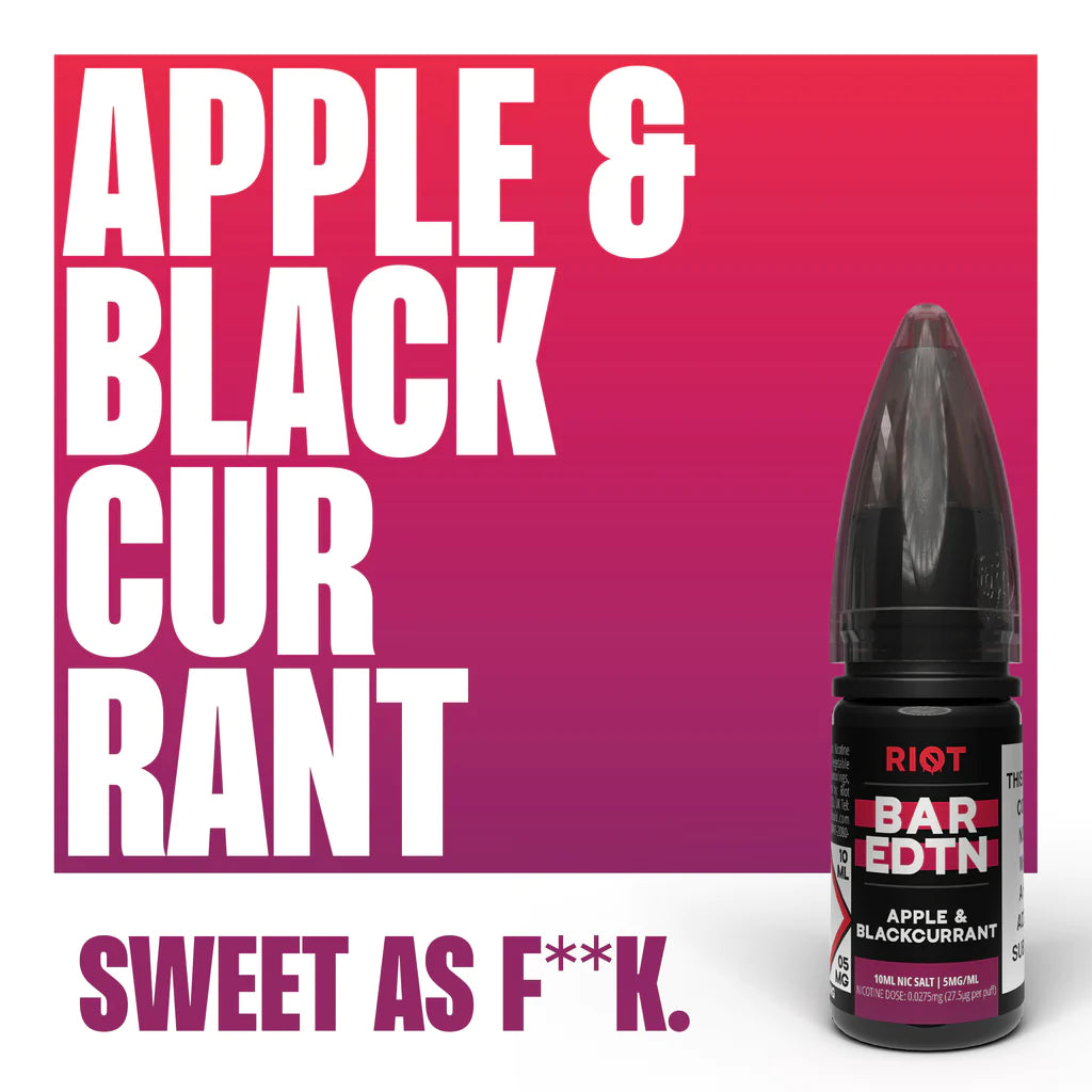 Riot BAR EDTN - Apple & Blackcurrant - Nic Salt E-Liquid – 10ml