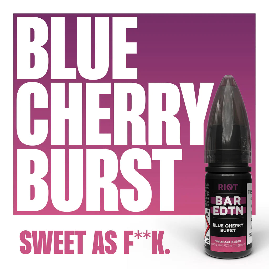 Riot BAR EDTN - Blue Cherry Burst - Nic Salt E-Liquid – 10ml
