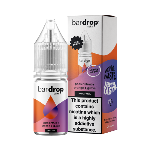 Bar Drop – Passion Orange Guava – Nic Salt – E-Liquid – 10ml