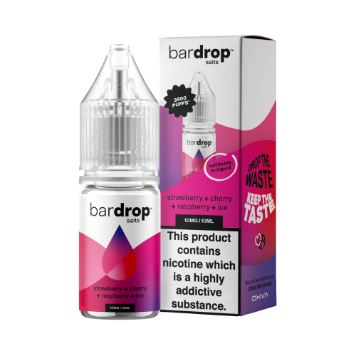 Bar Drop – Strawberry Cherry Raspberry Ice – Nic Salt – E-Liquid – 10ml
