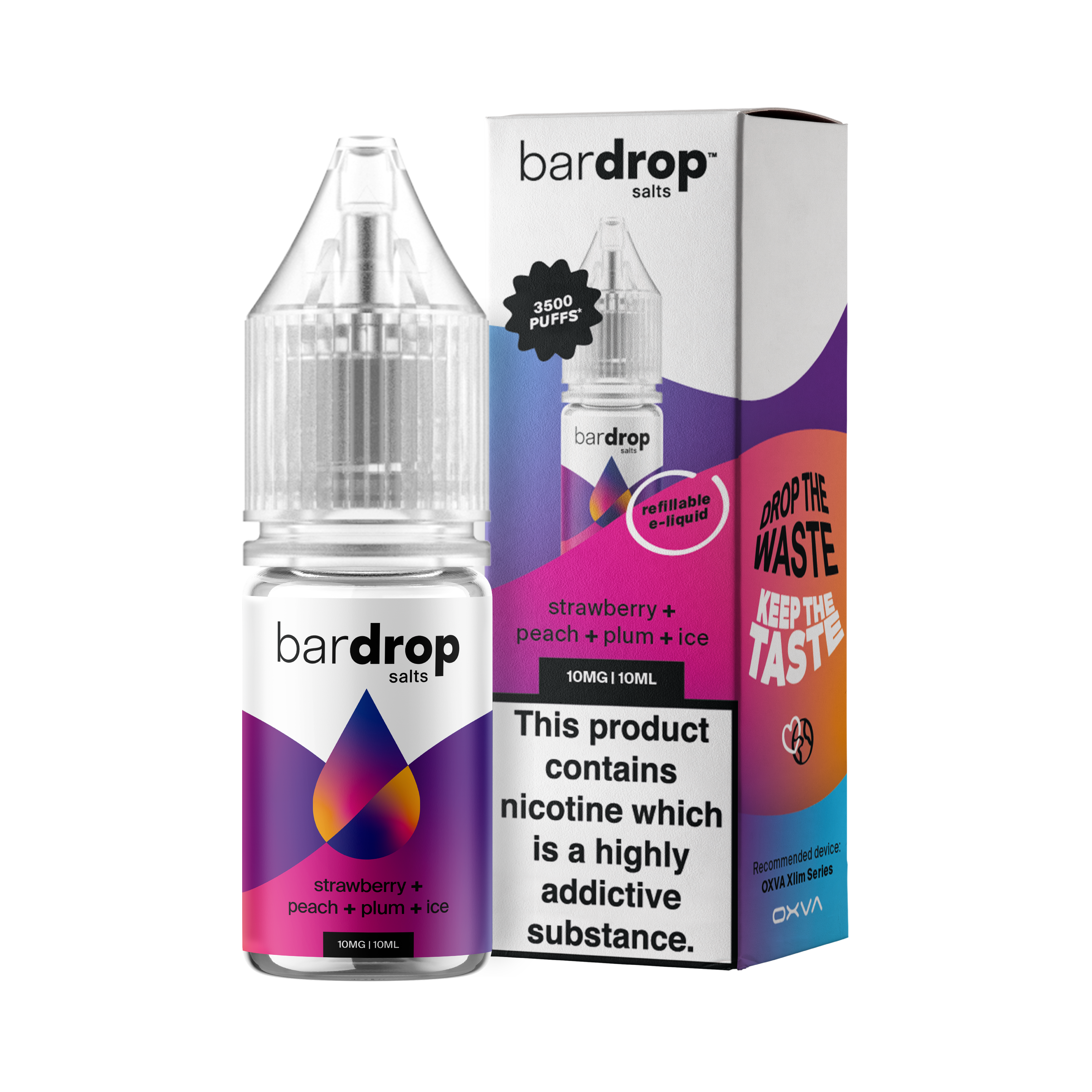 Bar Drop - Strawberry Peach Plum Ice - Nic Salt - E-Liquid – 10ml