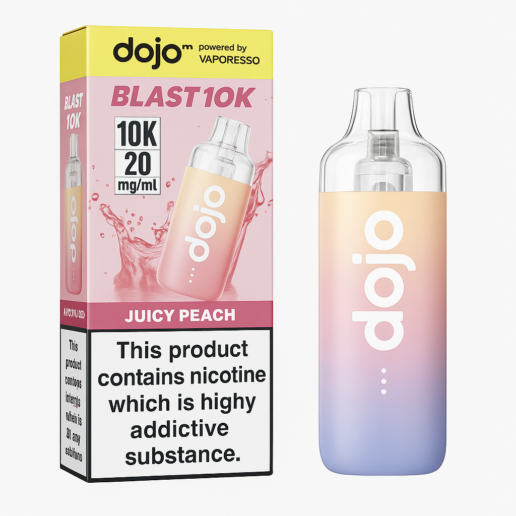 Juicy Peach – Vaporesso DOJO Blast 10K Vape Kit – 10,000 Puffs – 20mg