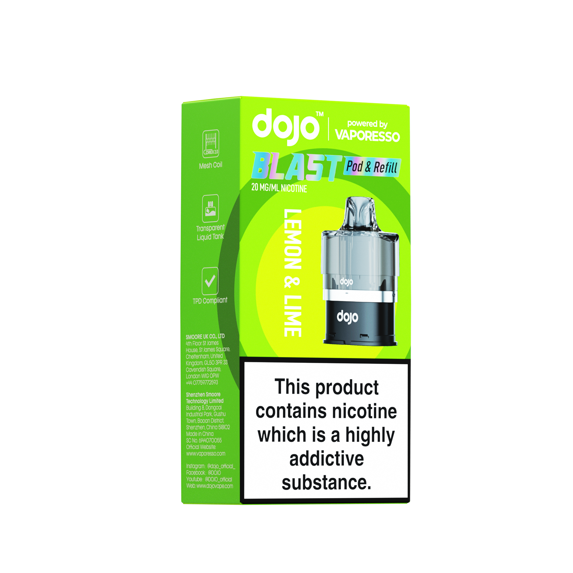 Vaporesso, Dojo - BLAST6000 Pre-filled Pod - Lemon & Lime