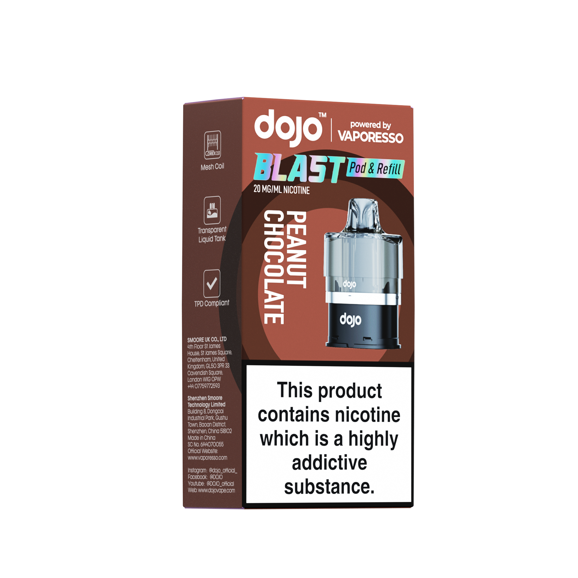Vaporesso, Dojo - BLAST6000 Pre-filled Pod - Peanut Chocolate