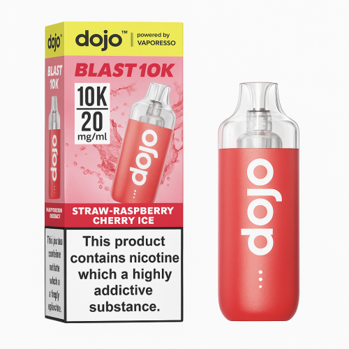 Straw-Raspberry Cherry Ice – Vaporesso DOJO Blast 10K Vape Kit – 10,000 Puffs – 20mg